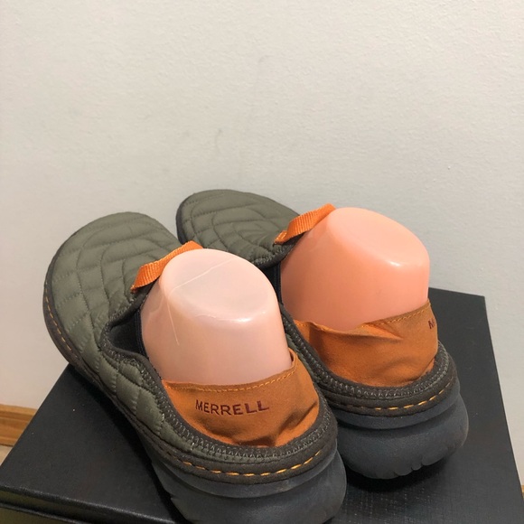 Merrell Moc II Men’s Olive and Orange Quilted Slip-On Shoes Size 9 - Picture 8 of 12
